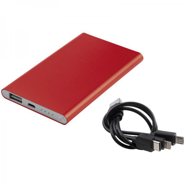 Powerbank / aus Metall / 4.000 mAH / Farbe: rot