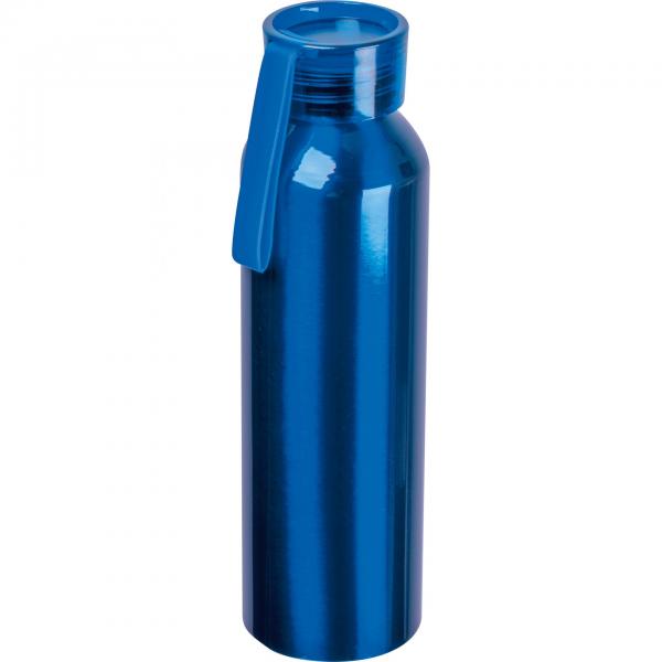 Recycelte Aluminium Trinkflasche mit Trageschlaufe / 600ml / Farbe: blau