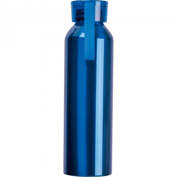 Recycelte Aluminium Trinkflasche mit Trageschlaufe / 600ml / Farbe: blau