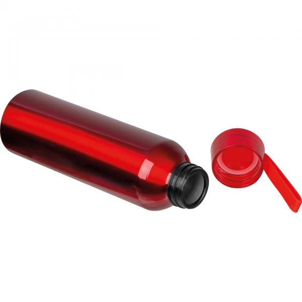 Recycelte Aluminium Trinkflasche mit Trageschlaufe / 600ml / Farbe: rot