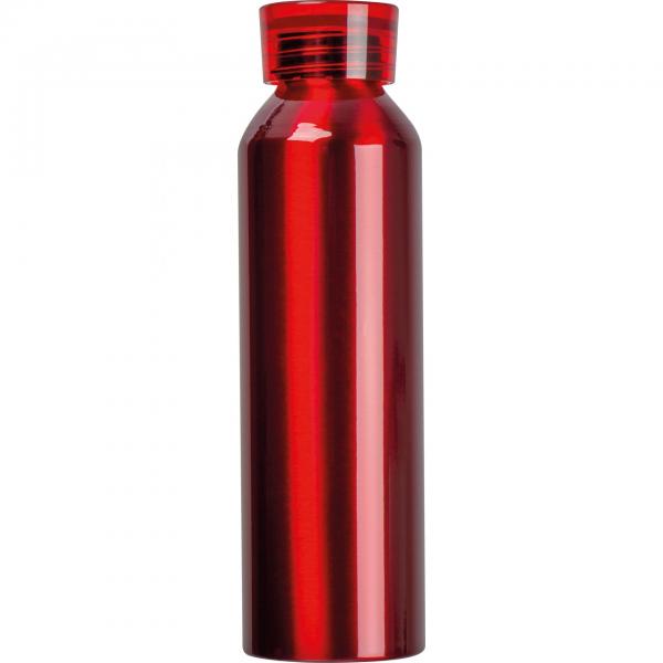 Recycelte Aluminium Trinkflasche mit Trageschlaufe / 600ml / Farbe: rot