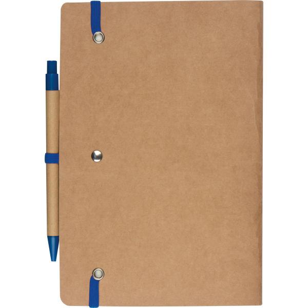 Recyceltes Notizheft / DIN A5 / 120 blanco Seiten / Farbe: braun-blau