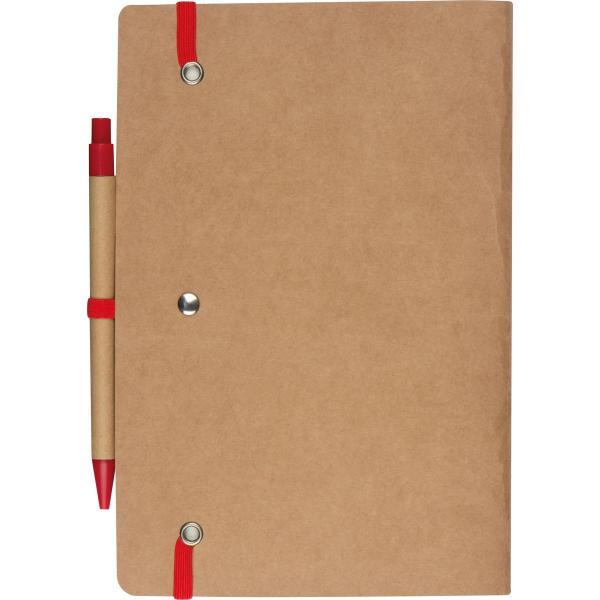 Recyceltes Notizheft / DIN A5 / 120 blanco Seiten / Farbe: braun-rot