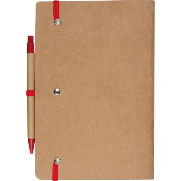 Recyceltes Notizheft / DIN A5 / 120 blanco Seiten / Farbe: braun-rot