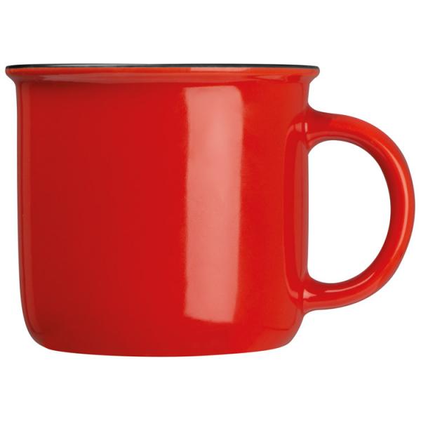 Retro Kaffeetasse / Nostalgietasse / aus Keramik / 350 ml / Farbe: rot