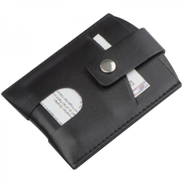 RFID Kreditkartenetui / aus echtem Leder / Farbe: schwarz