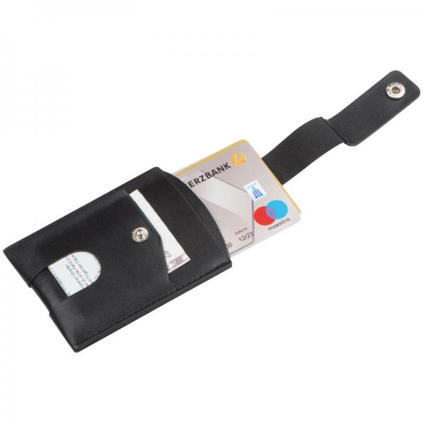 RFID Kreditkartenetui / aus echtem Leder / Farbe: schwarz