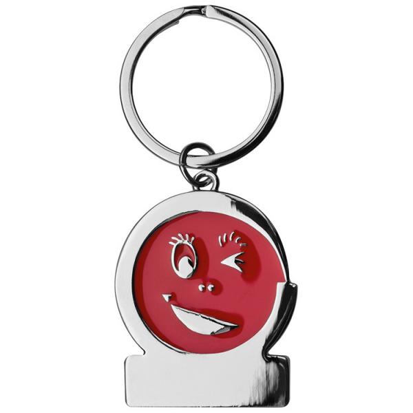 Schlüsselanhänger "Gesicht" mit Gravur / Farbe: rot