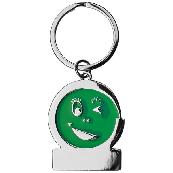Schlüsselanhänger "Gesicht" mit Namensgravur - Farbe: grün