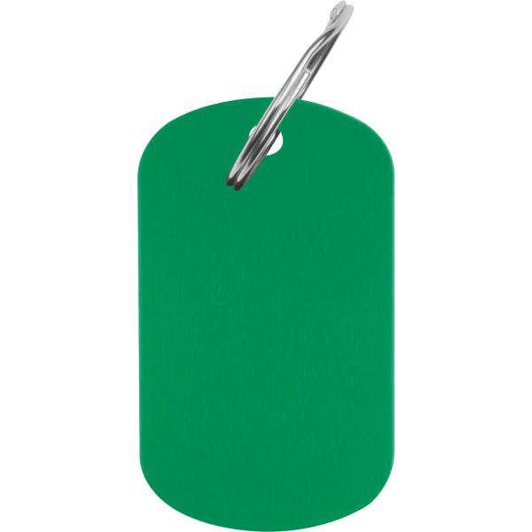 Schlüsselanhänger "Metallplättchen" mit Gravur / Farbe: grün