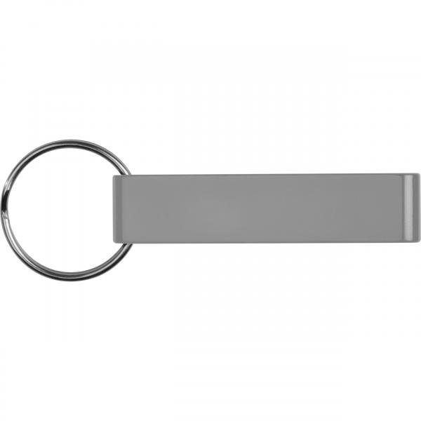 Schlüsselanhänger mit Gravur / mit Flaschenöffner / Farbe: grau