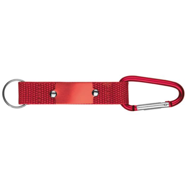 Schlüsselanhänger mit Gravur / mit Karabiner / Farbe: rot