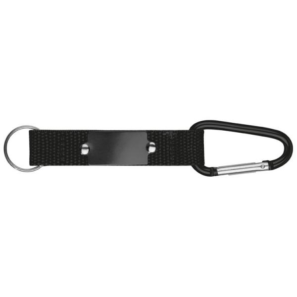 Schlüsselanhänger mit Gravur / mit Karabiner / Farbe: schwarz