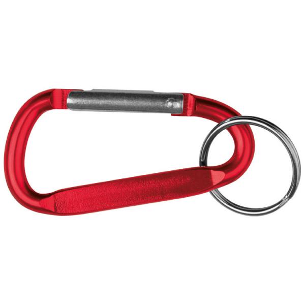 Schlüsselanhänger mit Gravur / mit Karabinerhaken / Farbe: rot