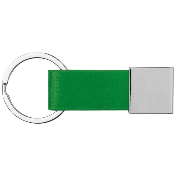 Schlüsselanhänger mit Kunstleder-Bändchen / Farbe: grün