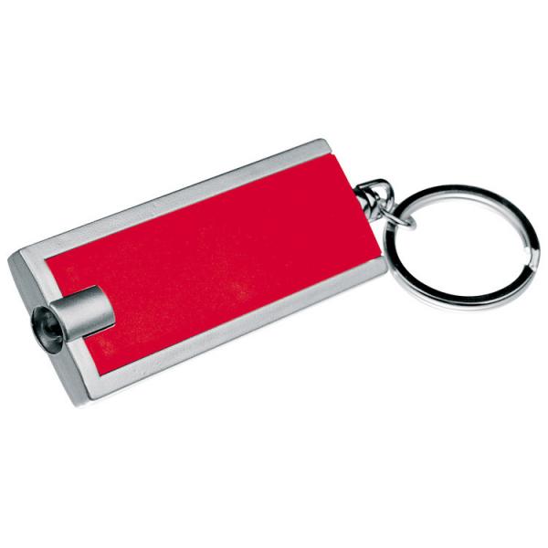 Schlüsselanhänger mit LED Taschenlampe / Farbe: rot