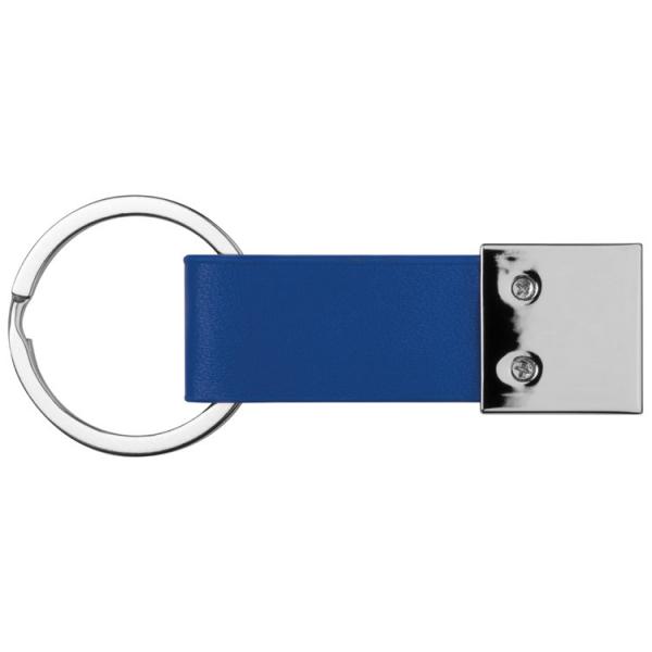 Schlüsselanhänger mit Namensgravur - mit Kunstleder-Bändchen - Farbe: blau