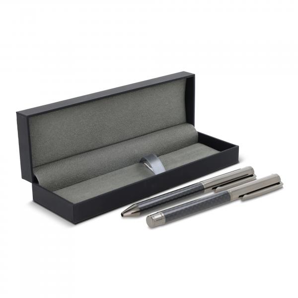 Schreibset mit Gravur / Kugelschreiber und Rollerball / Farbe: Dark gun metal