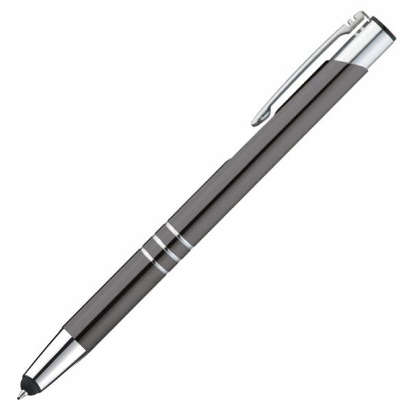 Schreibset mit Gravur / Touchpen Kugelschreiber + Kugelschreiber / anthrazit