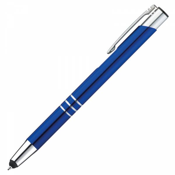 Schreibset mit Gravur / Touchpen Kugelschreiber + Kugelschreiber / Farbe: blau