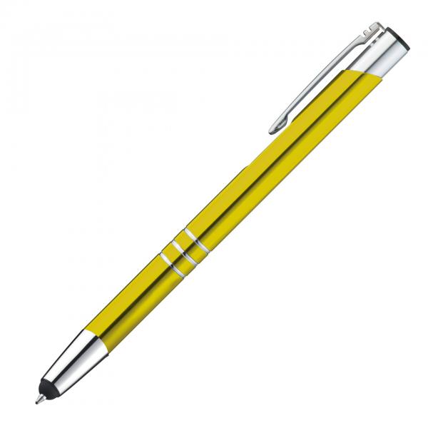 Schreibset mit Gravur / Touchpen Kugelschreiber + Kugelschreiber / Farbe: gelb