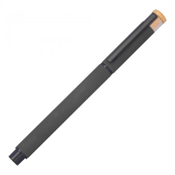 Schreibset mit Kugelschreiber und Rollerball aus Metall mit Gravur / anthrazit