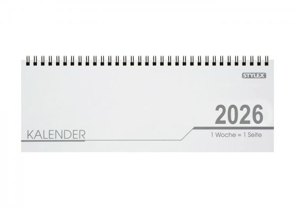 Schreibtisch Kalender 32 Blatt / Schreibtischquerkalender 2026 + Kugelschreiber