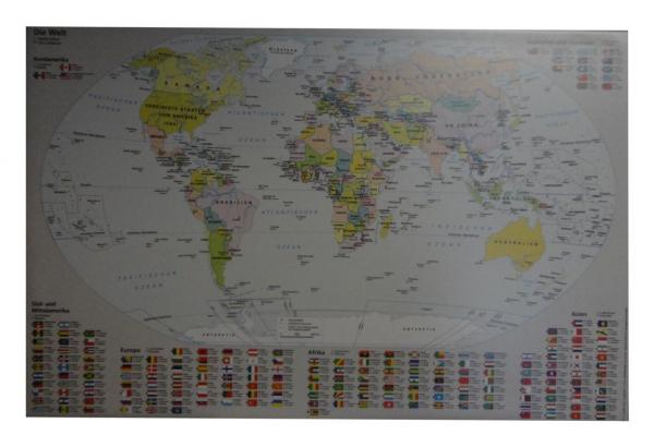 Schreibtischunterlage 58,5x38,5cm / mit Weltkarte