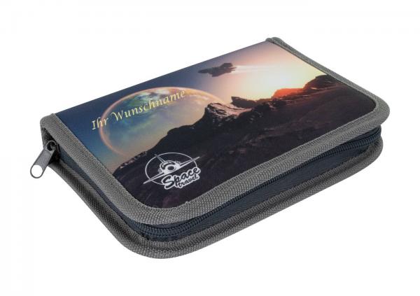 Schüleretui mit Gravur / Federtasche / Federmappe / 50tlg gefüllt / "Raumschiff"