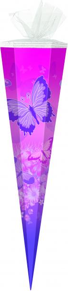 Schultüte / Zuckertüte / 50cm / eckig / "Schmetterlinge"