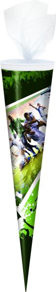 Schultüte / Zuckertüte / 70cm / rund / "Fußball"