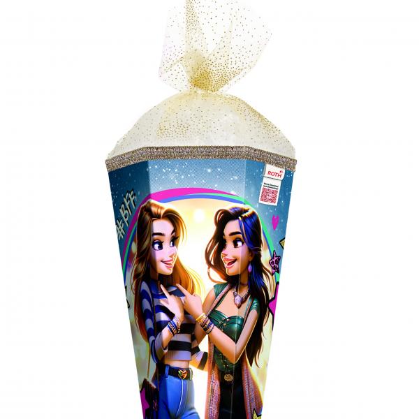 Schultüte / Zuckertüte / 85cm / eckig / "Best Friends Forever"