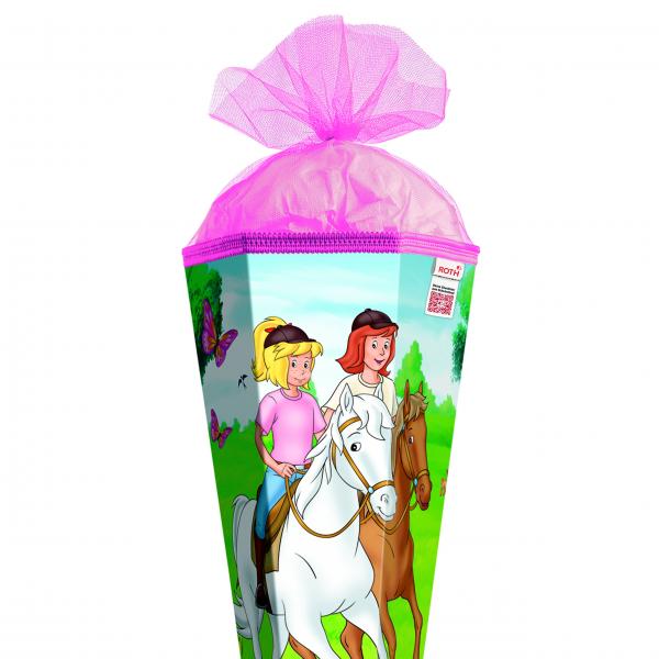 Schultüte / Zuckertüte / 85cm / eckig / "Bibi & Tina Pferdefreunde"