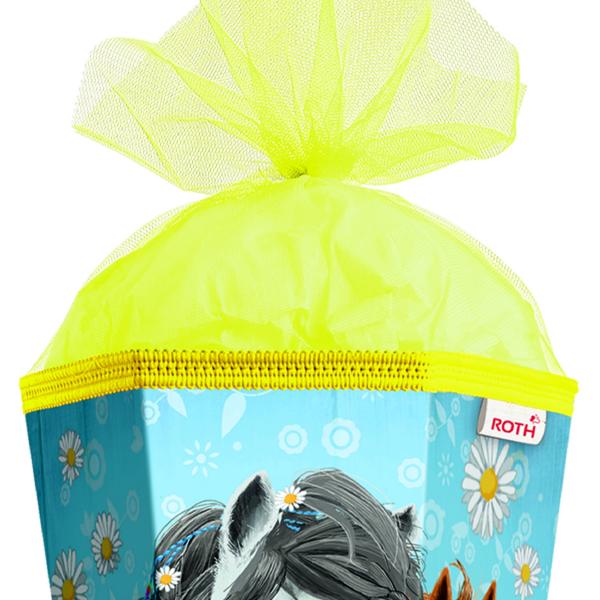 Schultüte / Zuckertüte / 85cm / eckig / "Blumenpferde"