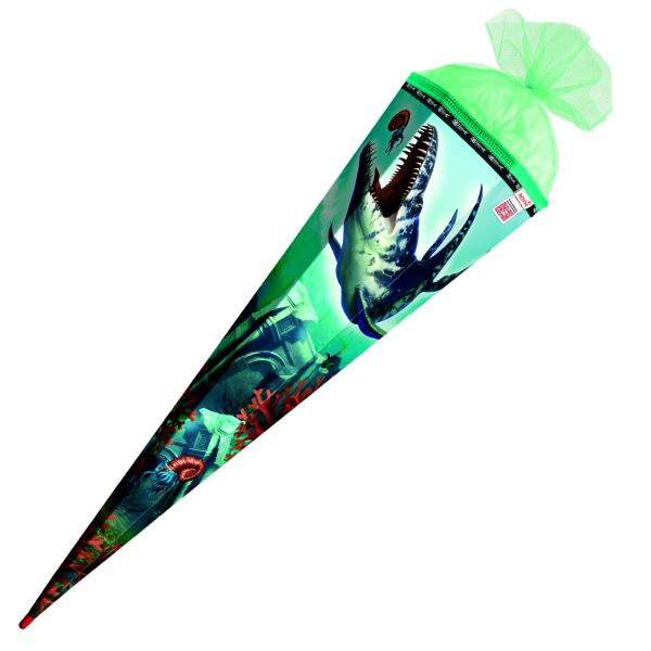 Schultüte / Zuckertüte / 85cm / eckig / "Dino Mosasaurus"