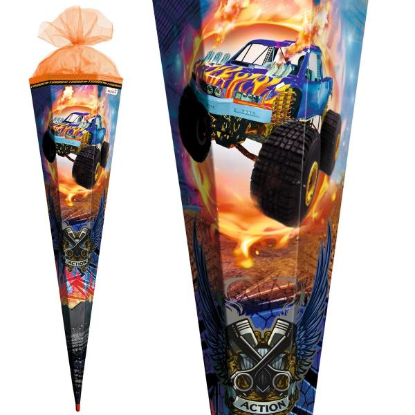 Schultüte / Zuckertüte / 85cm / eckig / "Monstertruck"