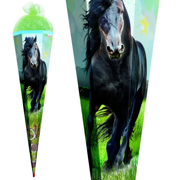 Schultüte / Zuckertüte / 85cm / eckig / "Pferd - Power Horse"