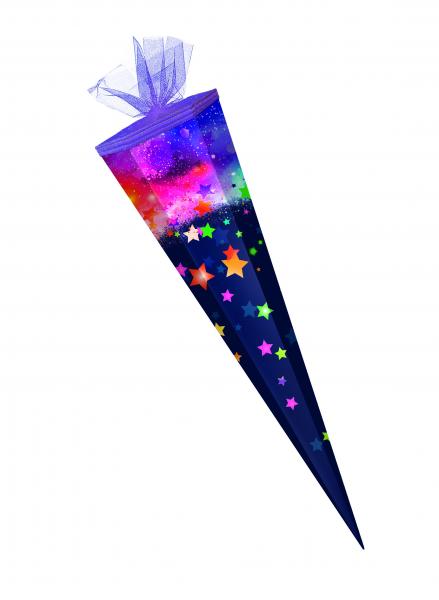 Schultüte / Zuckertüte / 85cm / eckig / "Stars"