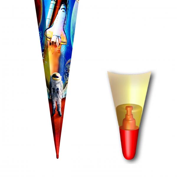 Schultüte / Zuckertüte / 85cm / eckig / "Weltraum"