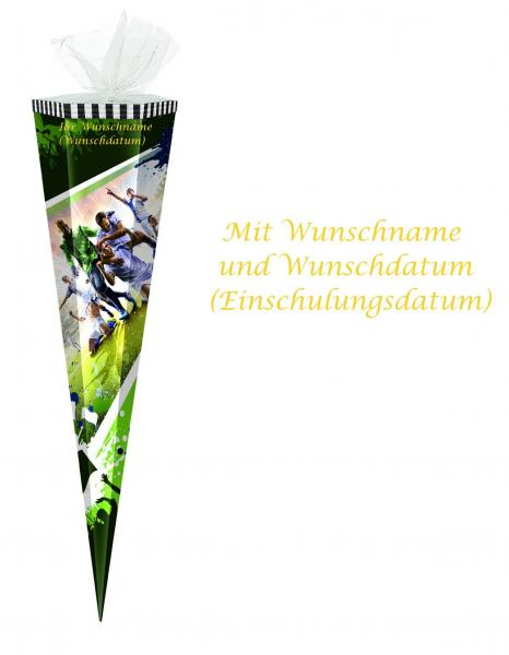 Schultüte mit Gravur / Zuckertüte / 85cm / eckig / "Fußball"