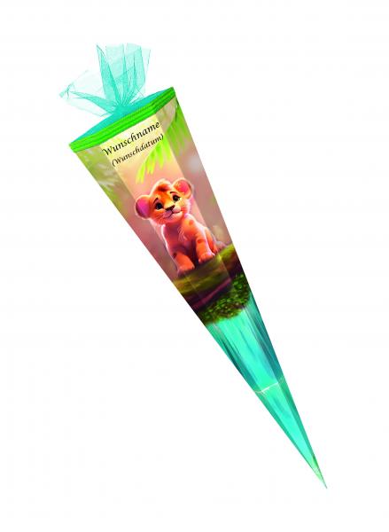Schultüte mit Gravur / Zuckertüte / 85cm / eckig / "Löwe"