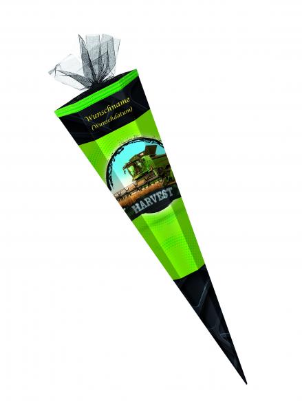 Schultüte mit Gravur / Zuckertüte / 85cm / eckig / "Mähdräscher"
