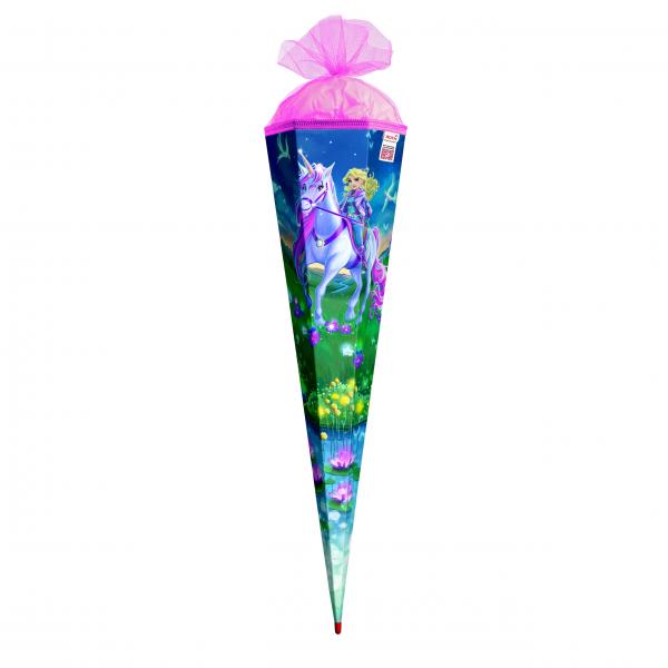 Schultüte mit Gravur / Zuckertüte / 85cm / eckig / "Magische Einhornreiterin"