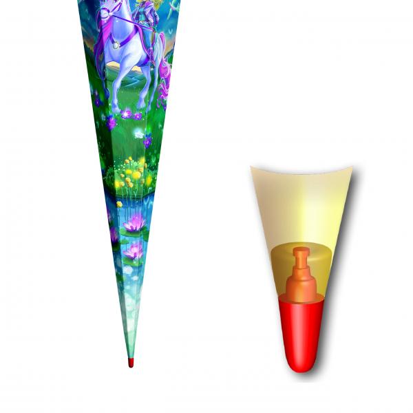 Schultüte mit Gravur / Zuckertüte / 85cm / eckig / "Magische Einhornreiterin"