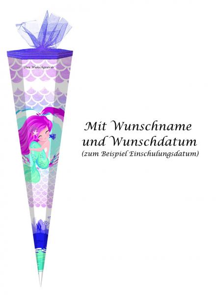 Schultüte mit Gravur / Zuckertüte / 85cm / eckig / "Meerjungfrau"