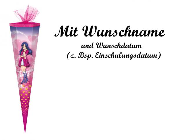 Schultüte mit Namensgravur - Zuckertüte - 85cm - eckig - "Girlie"