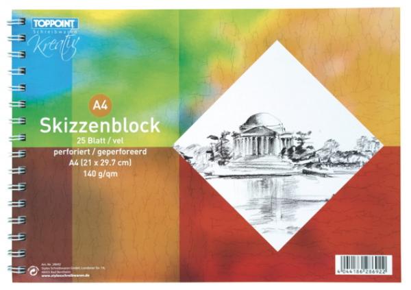 Skizzenblock Zeichenblock DIN A4 25 Blatt 140g