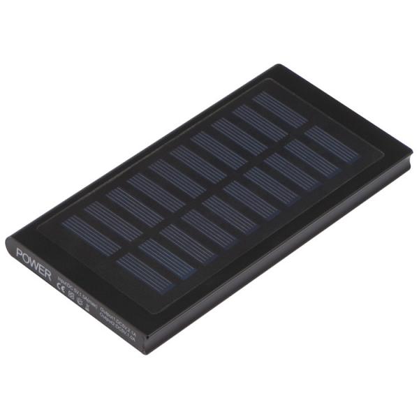 Solar-Powerbank mit Namensgravur - 8.000mAh - aus Metall - mit USB-Ladekabel
