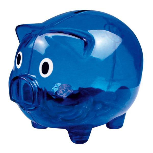 Sparschwein / Farbe: transparent blau