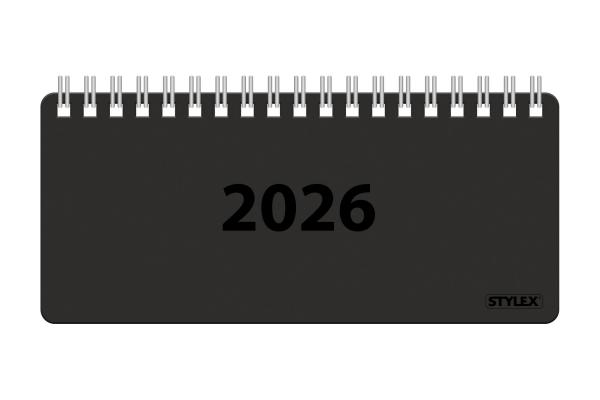 Spiral-Taschenkalender 2026 / ca. 8 x 18 cm / Farbe: schwarz